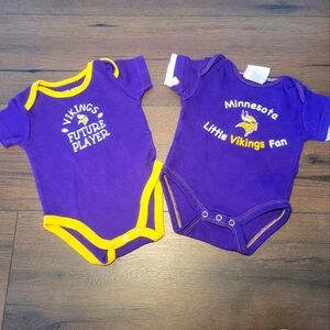 Minnesota Vikings Bodysuit lot/Bundle Size 0-3 Months‎ NFL Team Baby Apparel